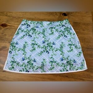 Tuckernuck Sport Ivy Trellis Print Blue Floral Athletic Skirt Size Large